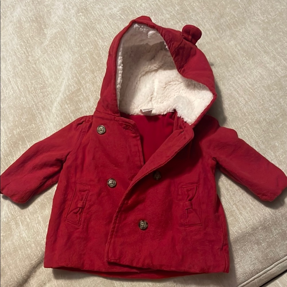 Carter's Fleece Lined Red Pea Coat